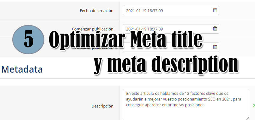 Optimizar Meta description y meta title 
