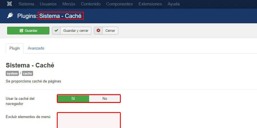 Caché de página Joomla