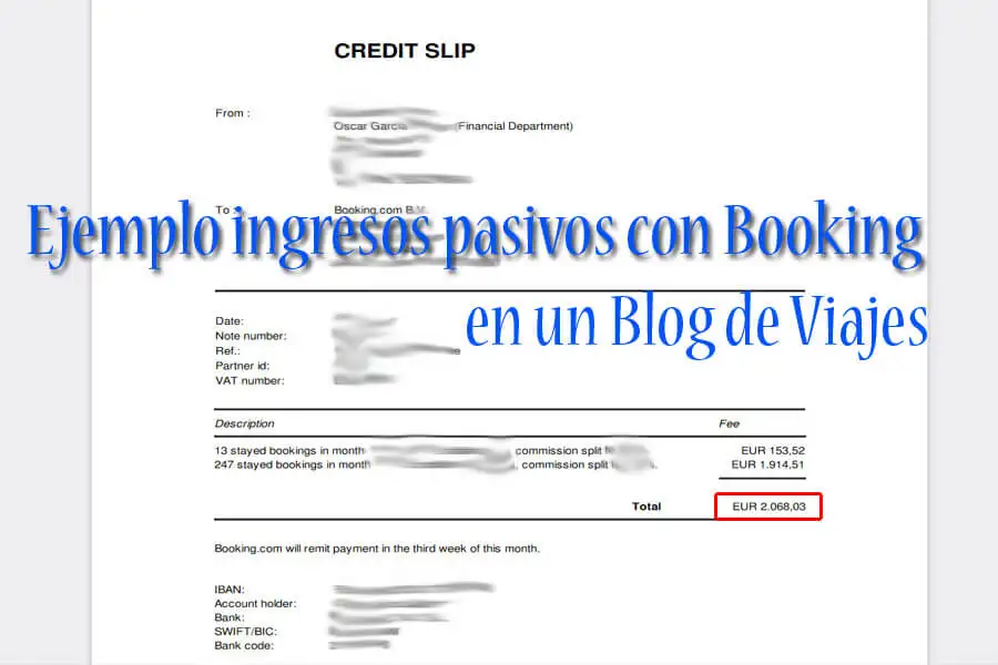 Ejemplo Ingreso Pasivos Blog de Viajes