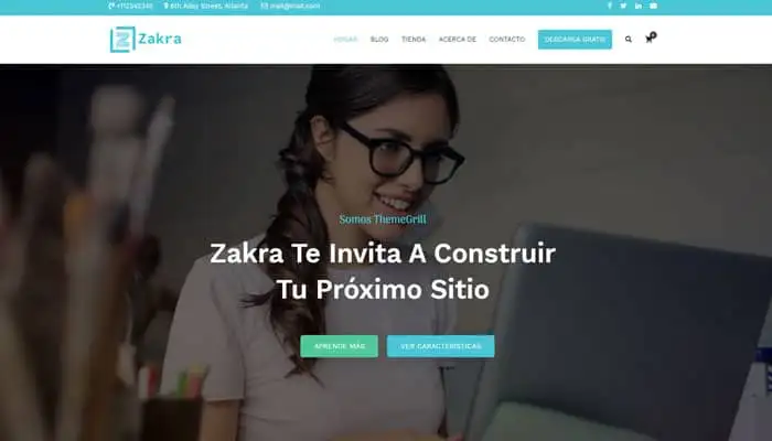 Mejores plantillas WordPress Zakra