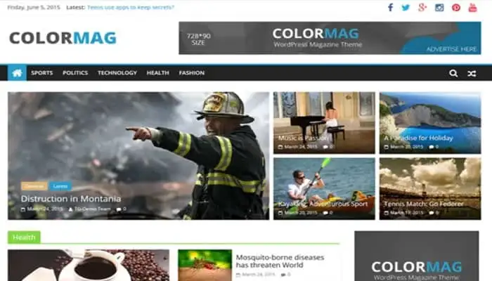 Mejores Temas Gratuitos WordPress ColorMag